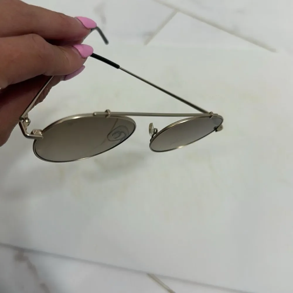 Round Gold Sunglasses DESIGN IN MIAMI - Brown Lenses